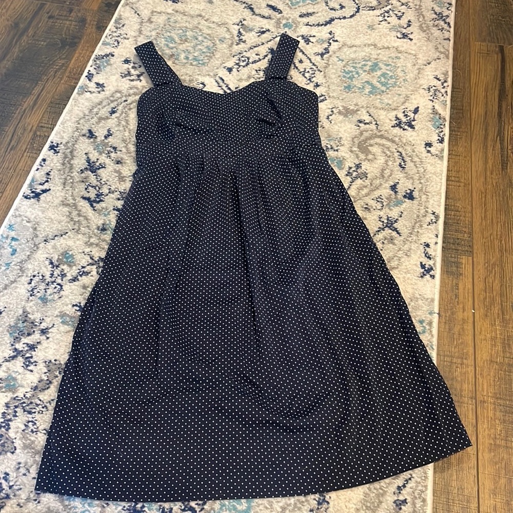 Motherhood Maternity Navy Blue Polka Dot Sundress